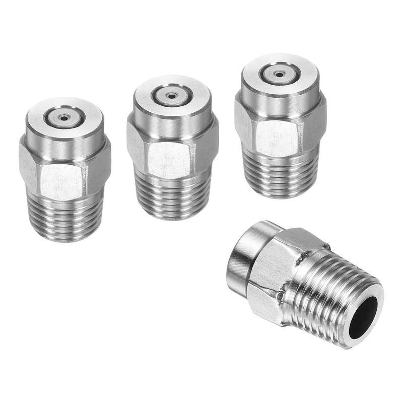 4pcs 0 Degree Surface Clean Tip 1/4 Inch NPT Male 1.156 Orifice Spray Nozzles