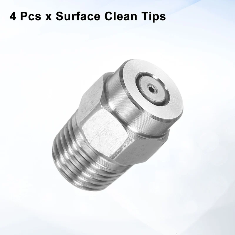 4pcs 0 Degree Surface Clean Tip 1/4 Inch NPT Male 1.156 Orifice Spray Nozzles