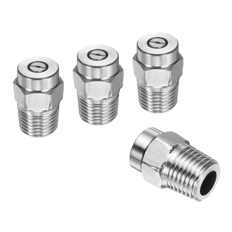 4pcs 40 Degree Surface Clean Tip 1/4 Inch NPT Male 1.311 Orifice Spray Nozzles