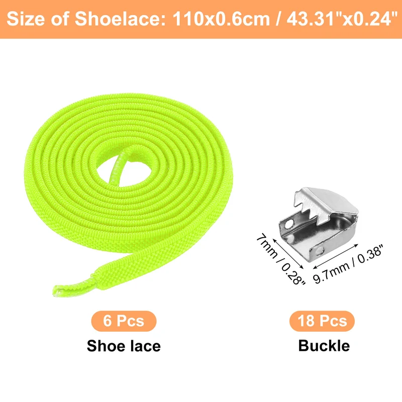 3Pairs No Tie Shoe Laces, Elastic Tieless Shoelaces with End Clips, Green