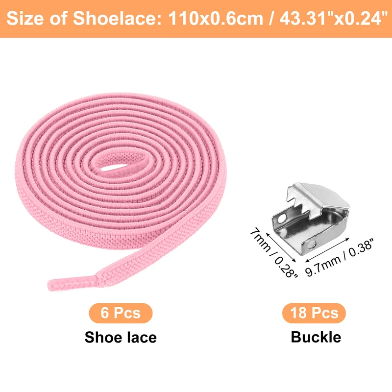 3Pairs No Tie Shoe Laces, Elastic Tieless Shoelaces with End Clips, Light Pink