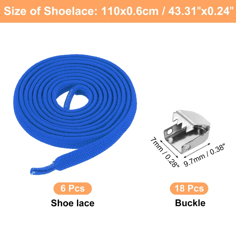 3Pairs No Tie Shoe Laces, Elastic Tieless Shoelaces with End Clips, Dark Blue