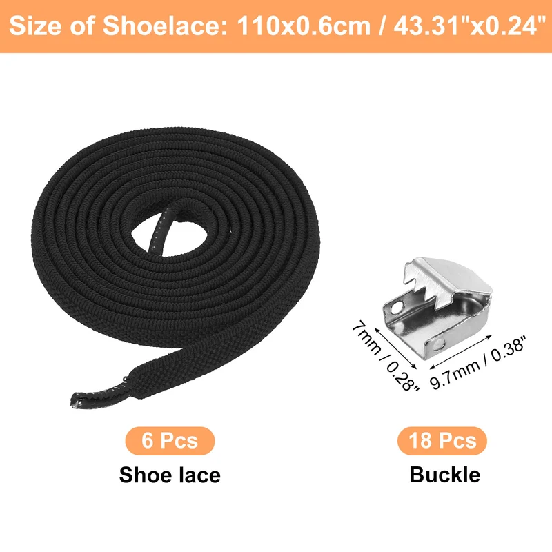 3Pairs No Tie Shoe Laces, Elastic Tieless Shoelaces with End Clips, Black