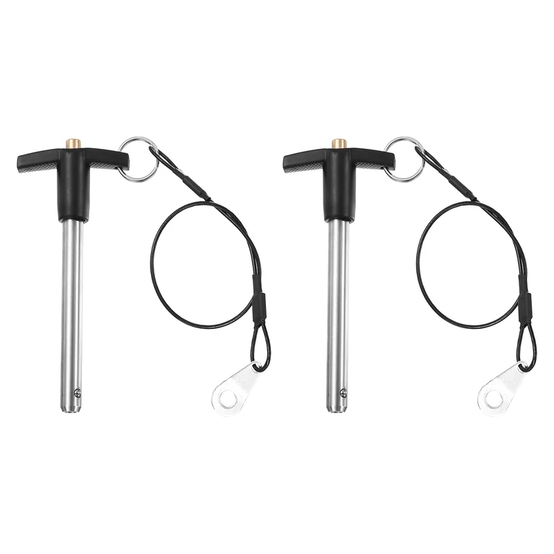 2Pcs T-Handle Quick Release Pin 3/8" x 2-3/4" (Dia x L) 304 Stainless Steel