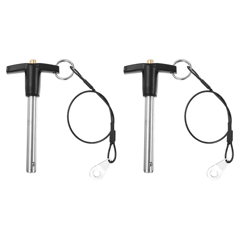 2Pcs T-Handle Quick Release Pin 3/8" x 2-3/8" (Dia x L) 304 Stainless Steel