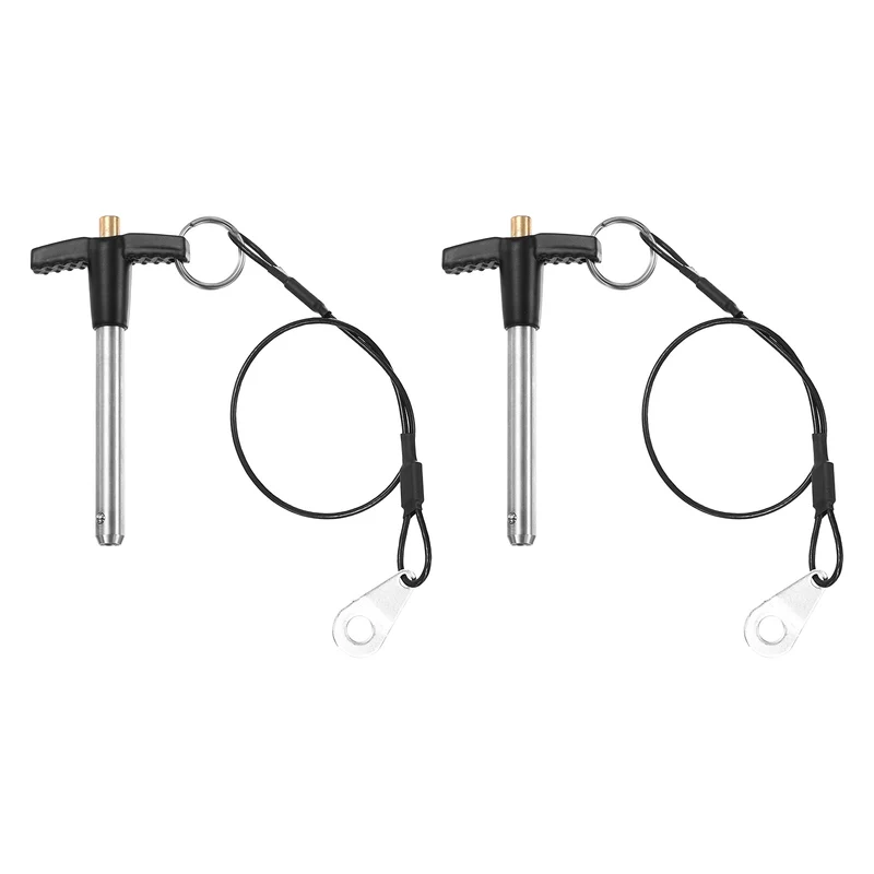 2Pcs T-Handle Quick Release Pin 5/16" x 2" (Dia x L) 304 Stainless Steel