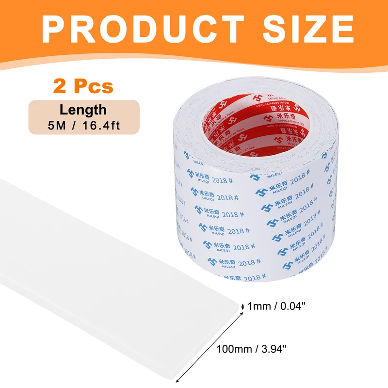 2pcs Foam Tape 100mm W x 1mm t x 5M Weather Stripping White for Door Window