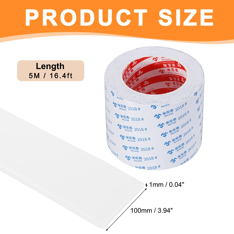 Foam Tape 100mm W x 1mm t x 5M Weather Stripping White for Door Window