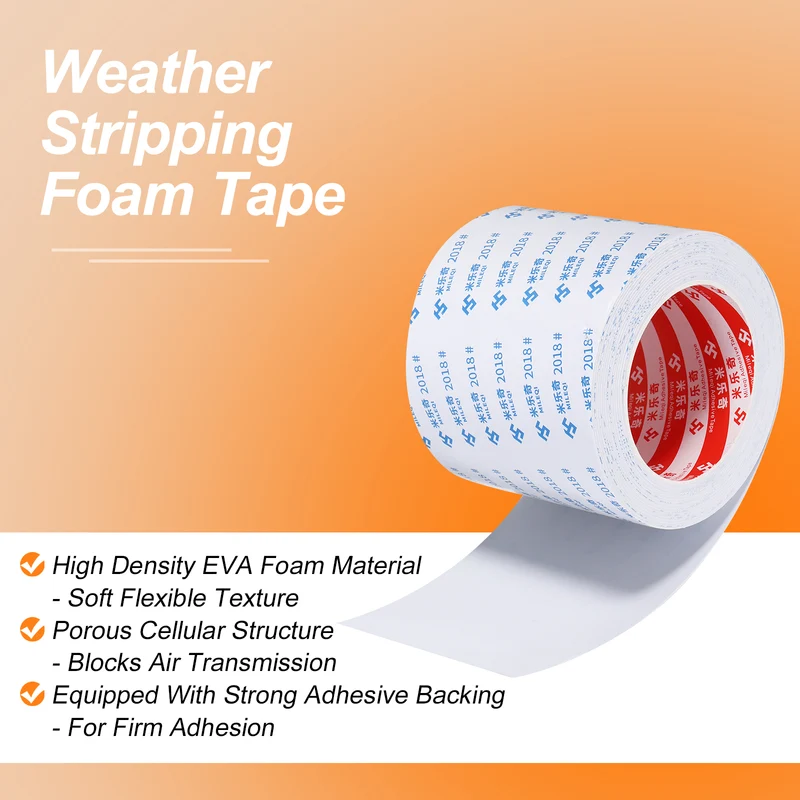 Foam Tape 100mm W x 1mm t x 5M Weather Stripping White for Door Window