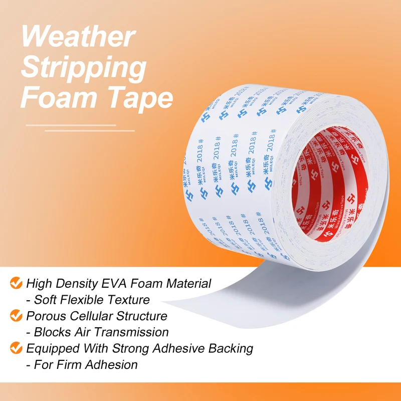 Foam Tape 80mm W x 1mm t x 5M Weather Stripping White for Door Window