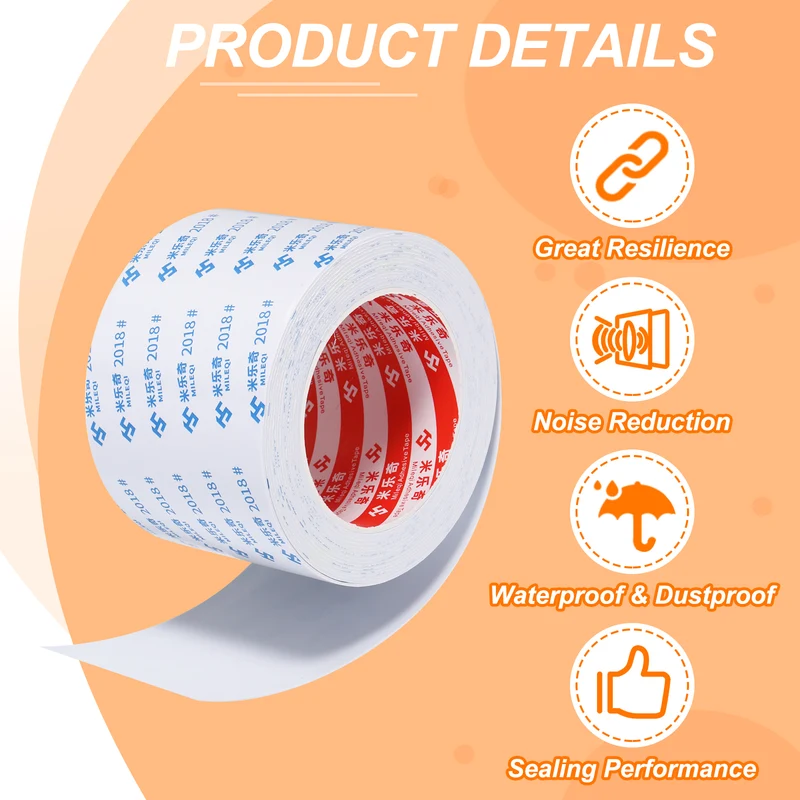 Foam Tape 80mm W x 1mm t x 5M Weather Stripping White for Door Window