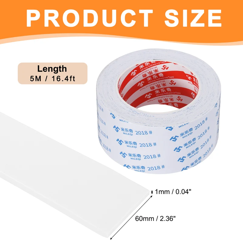 Foam Tape 60mm W x 1mm t x 5M Weather Stripping White for Door Window