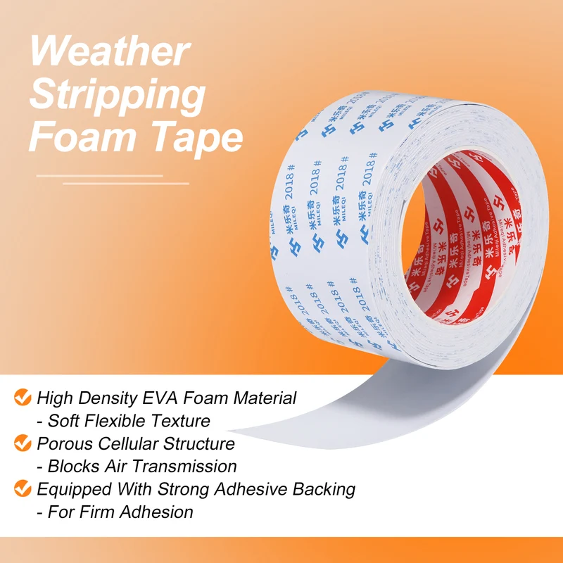 Foam Tape 60mm W x 1mm t x 5M Weather Stripping White for Door Window