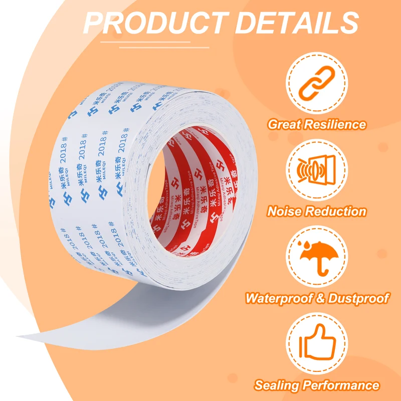 Foam Tape 60mm W x 1mm t x 5M Weather Stripping White for Door Window