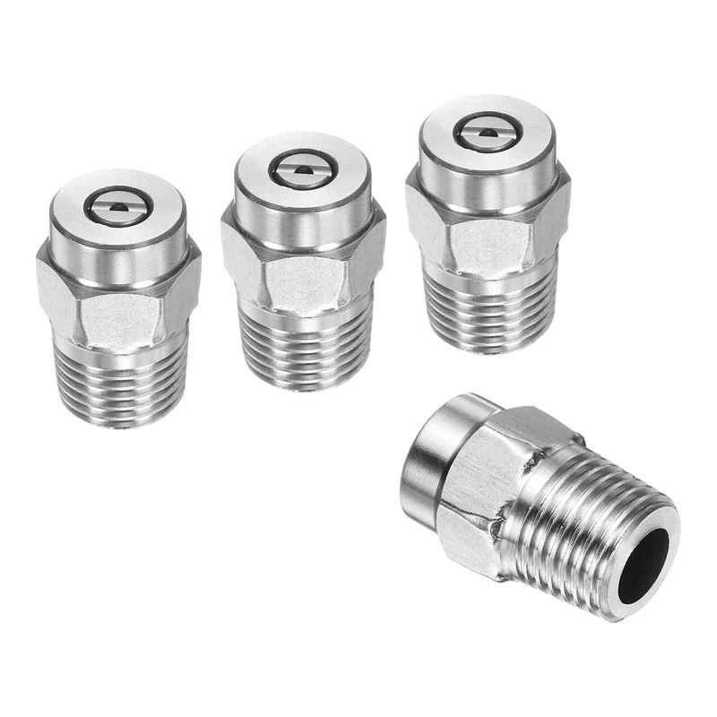 4pcs 25 Degree Surface Clean Tip 1/4 Inch NPT Male 1.156 Orifice Spray Nozzles