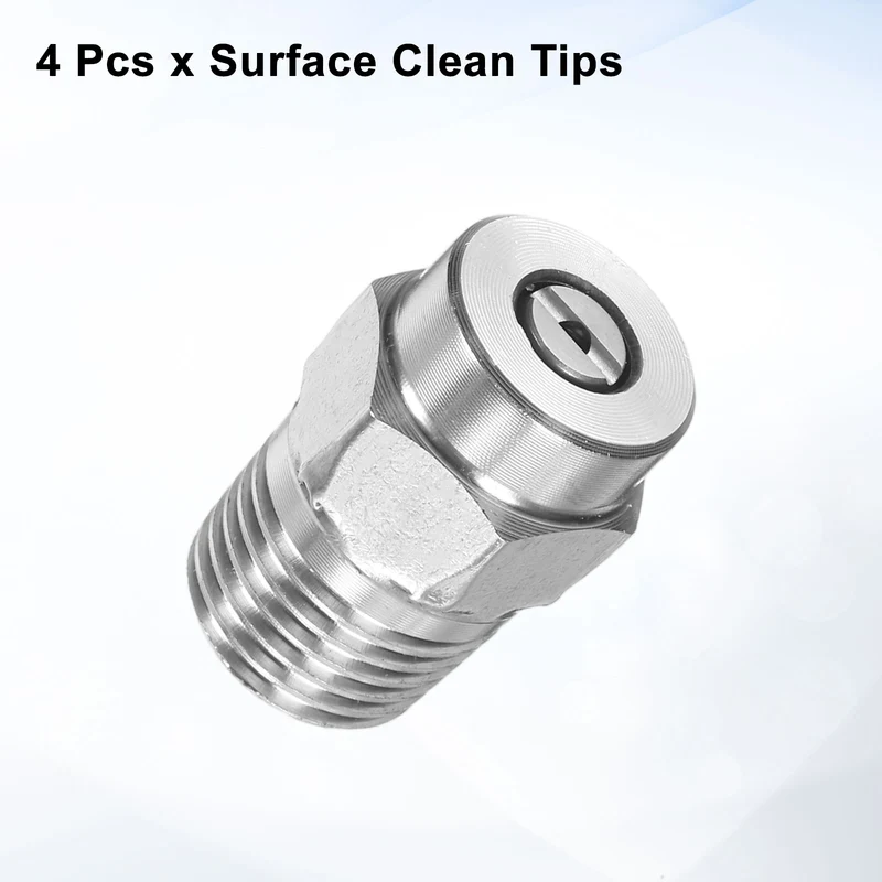4pcs 25 Degree Surface Clean Tip 1/4 Inch NPT Male 1.156 Orifice Spray Nozzles