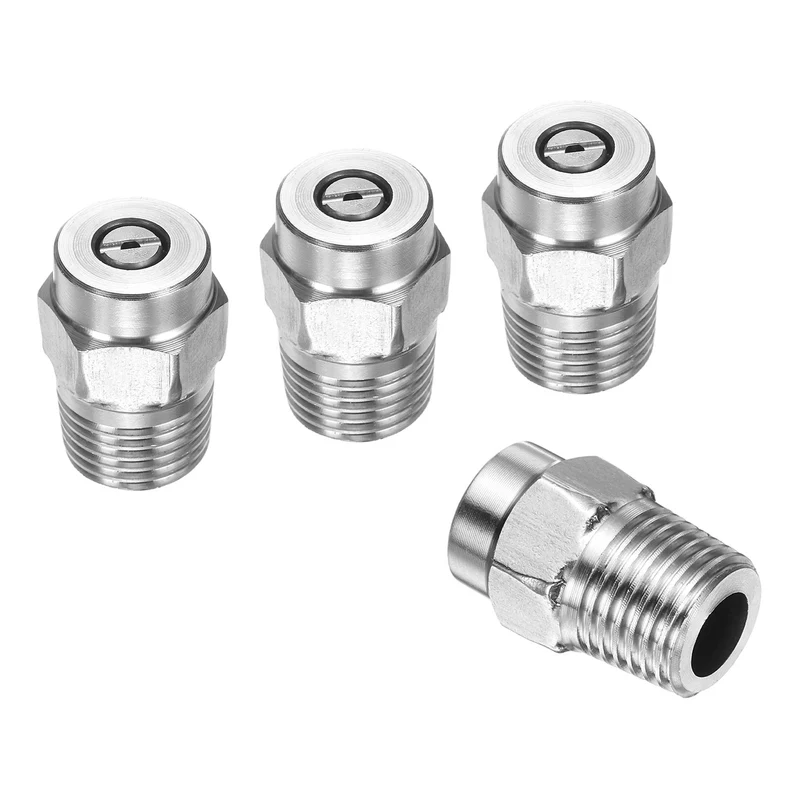 4pcs 40 Degree Surface Clean Tip 1/4 Inch NPT Male 1.236 Orifice Spray Nozzles