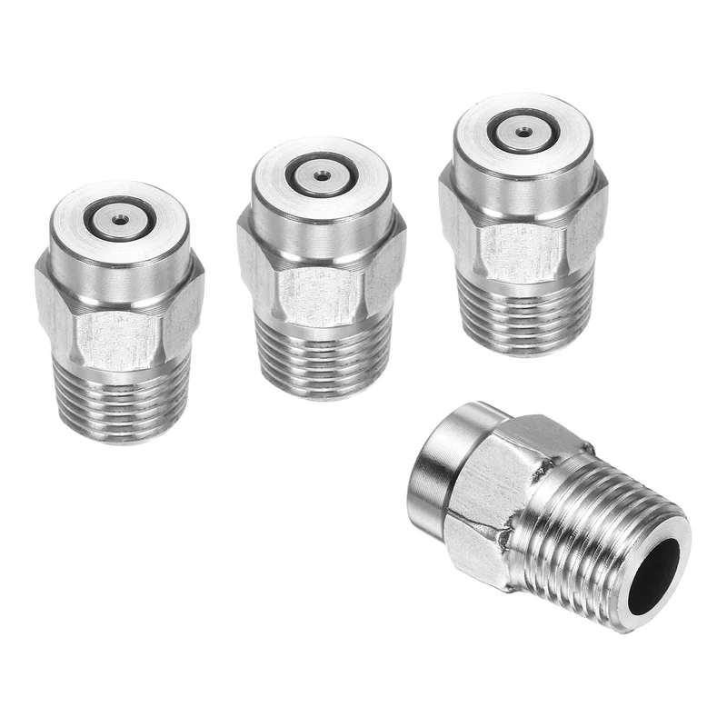 4pcs 0 Degree Surface Clean Tip 1/4 Inch NPT Male 1.07 Orifice Spray Nozzles