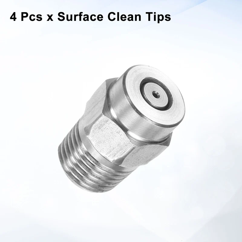 4pcs 0 Degree Surface Clean Tip 1/4 Inch NPT Male 1.07 Orifice Spray Nozzles