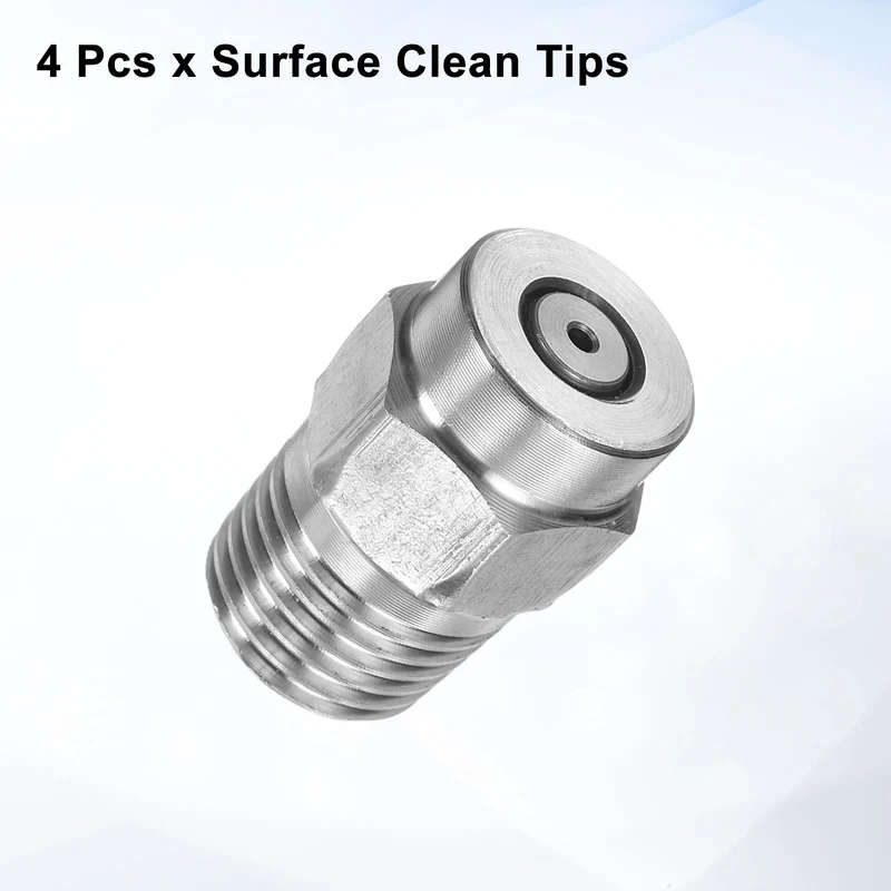 4pcs 0 Degree Surface Clean Tip 1/4 Inch NPT Male 1.382 Orifice Spray Nozzles