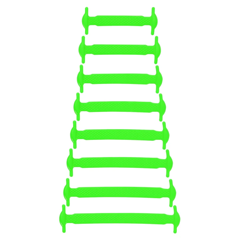 32Pcs No Tie Shoe Laces for Adults, Elastic Flat Tieless Shoelaces, Green