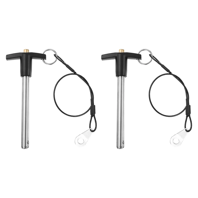 2Pcs T-Handle Quick Release Pin 3/8" x 3-1/8" (Dia x L) 304 Stainless Steel