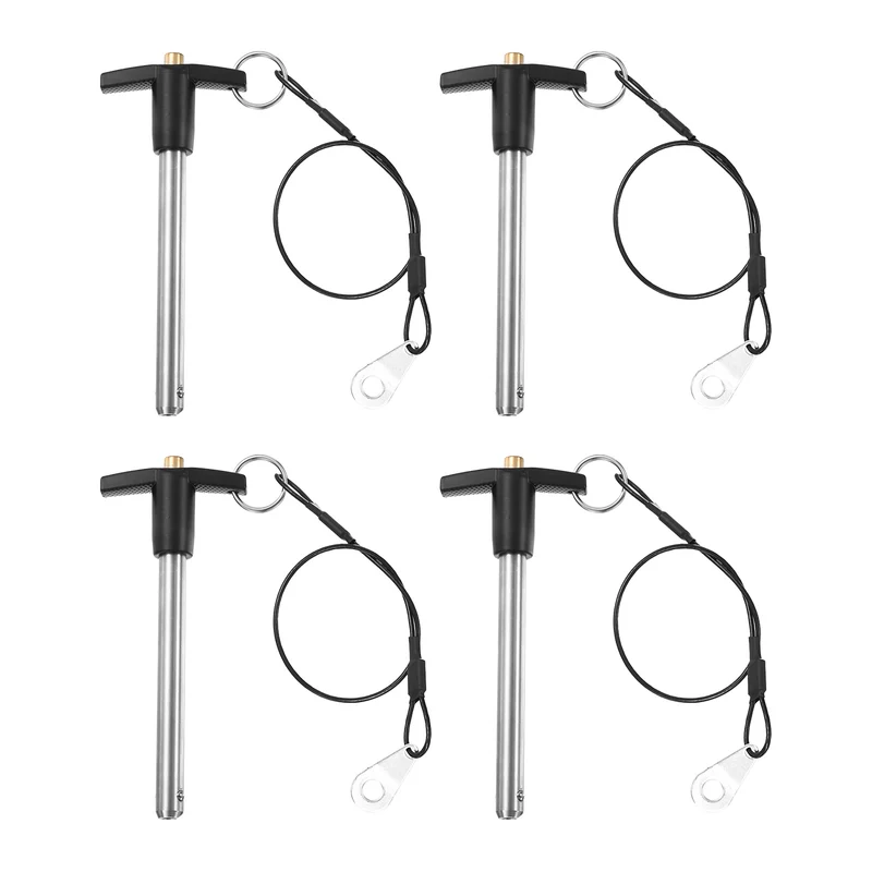 4Pcs T-Handle Quick Release Pin 3/8" x 3-1/8" (Dia x L) 304 Stainless Steel