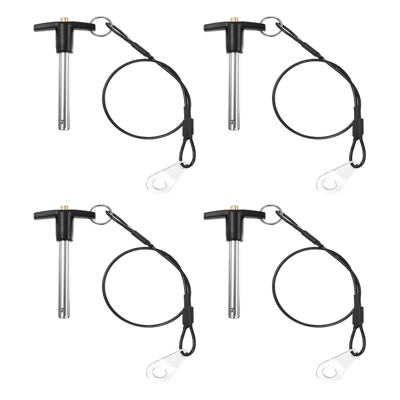 4Pcs T-Handle Quick Release Pin 3/8" x 2-9/16" (Dia x L) 304 Stainless Steel