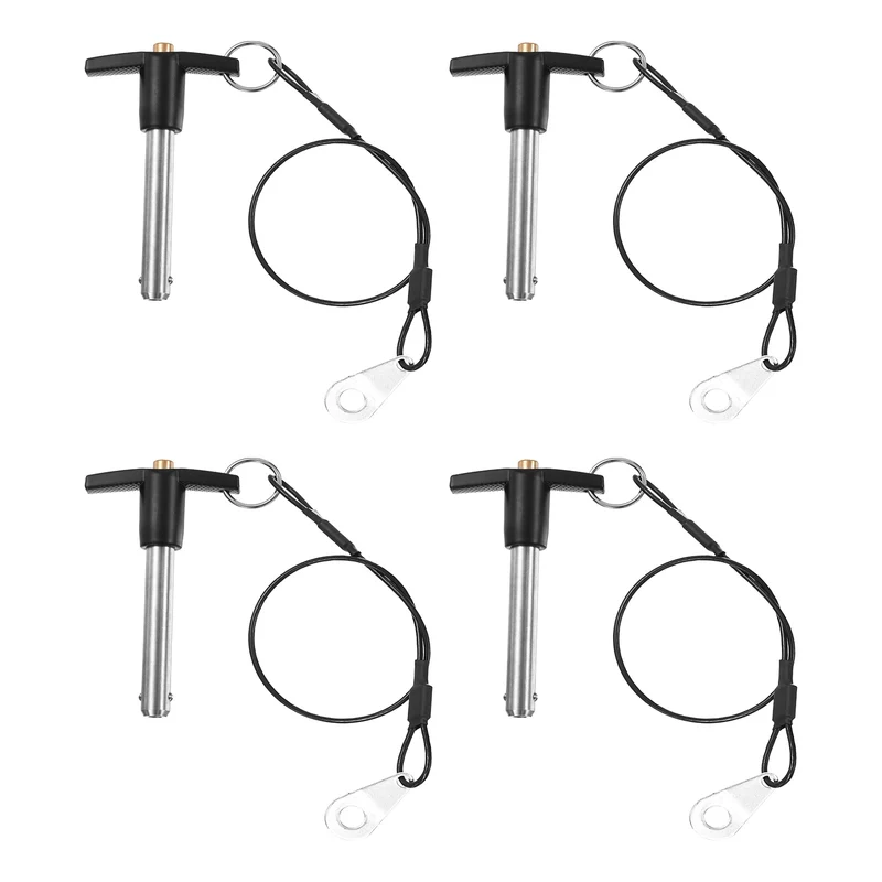 4Pcs T-Handle Quick Release Pin 3/8" x 2-3/16" (Dia x L) 304 Stainless Steel
