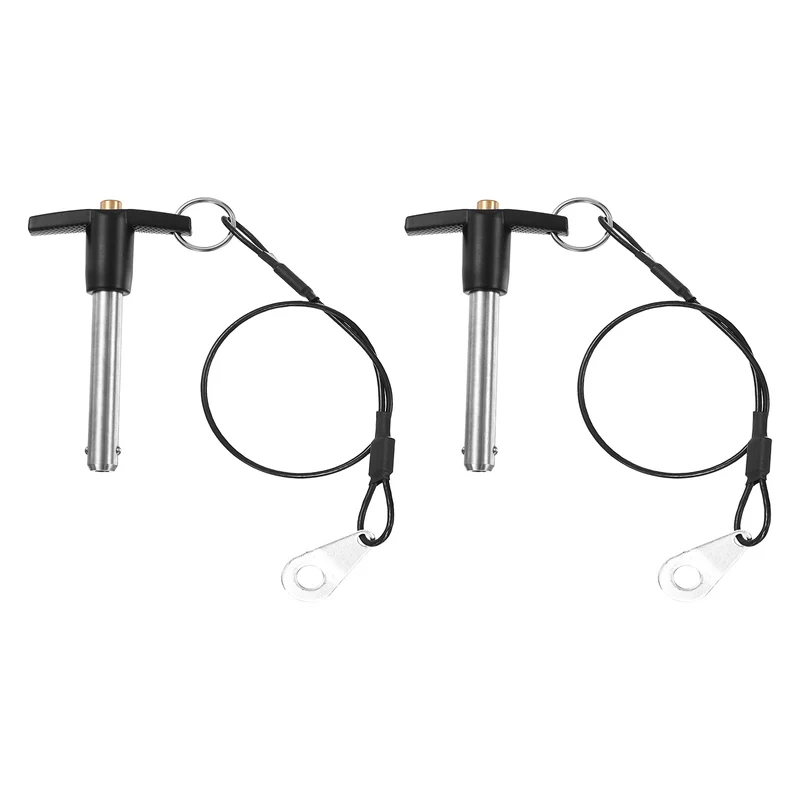 2Pcs T-Handle Quick Release Pin 3/8" x 2-3/16" (Dia x L) 304 Stainless Steel