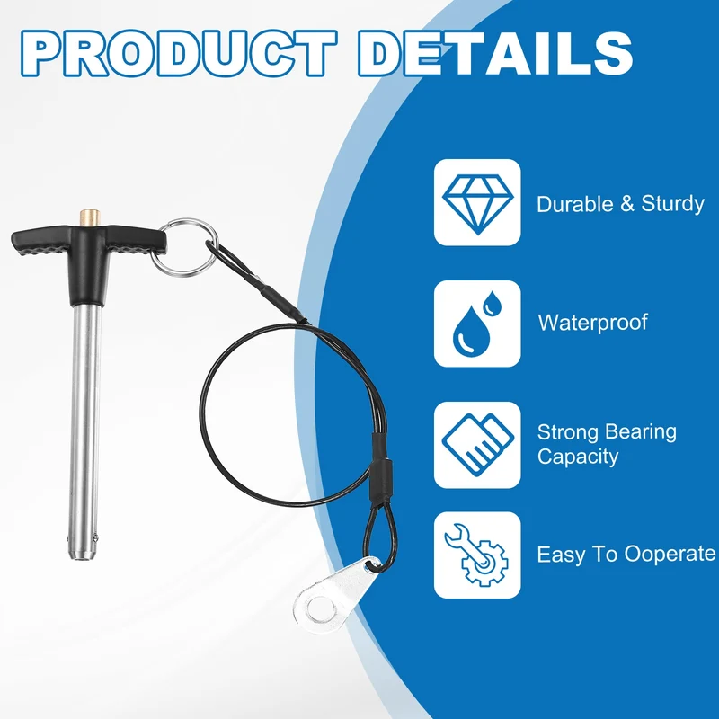 4Pcs T-Handle Quick Release Pin 5/16" x 2-3/4" (Dia x L) 304 Stainless Steel