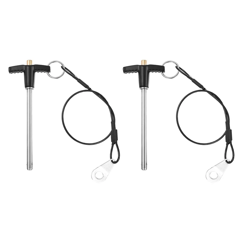 2Pcs T-Handle Quick Release Pin 1/4" x 3-1/8" (Dia x L) 304 Stainless Steel