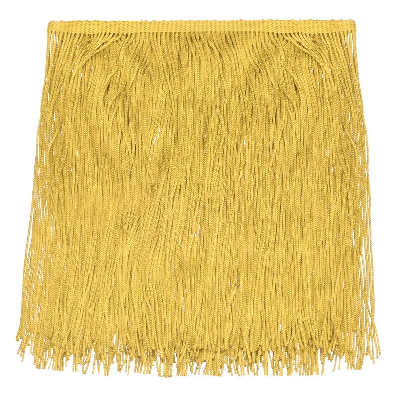 10 Yards 8 Inch Chainette Fringe Trim Tassel Sewing Trim for Clothes, Gold