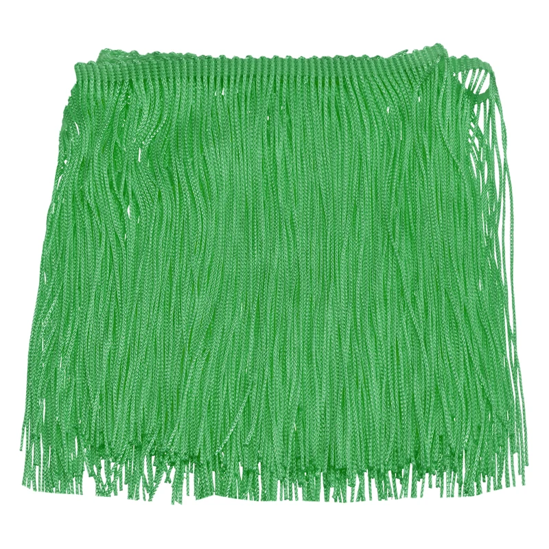 10 Yards 6 Inch Chainette Fringe Trim Tassel Sewing Trim for Clothes, Green