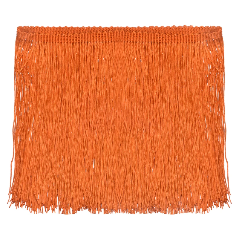 10 Yards 6 Inch Chainette Fringe Trim Tassel Sewing Trim for Clothes, Orange Red