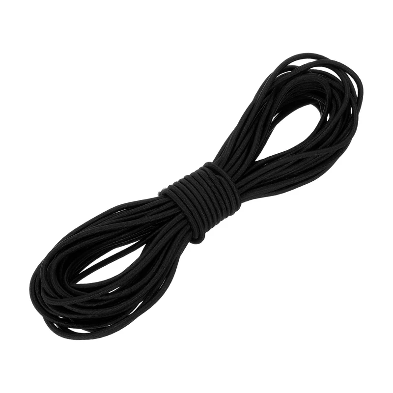 1/8" x 33' Elastic Bungee Cord, Bungee Shock Cord, Black