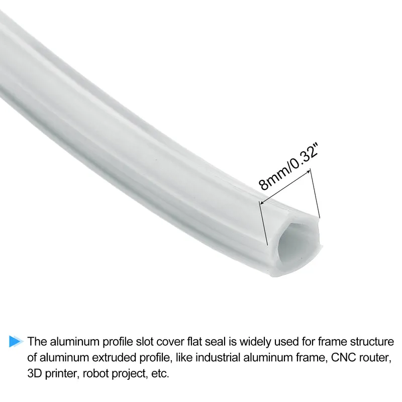 Aluminum Profile Slot Cover Flat Seal Silver 10M 8mm 3030 4040 Series