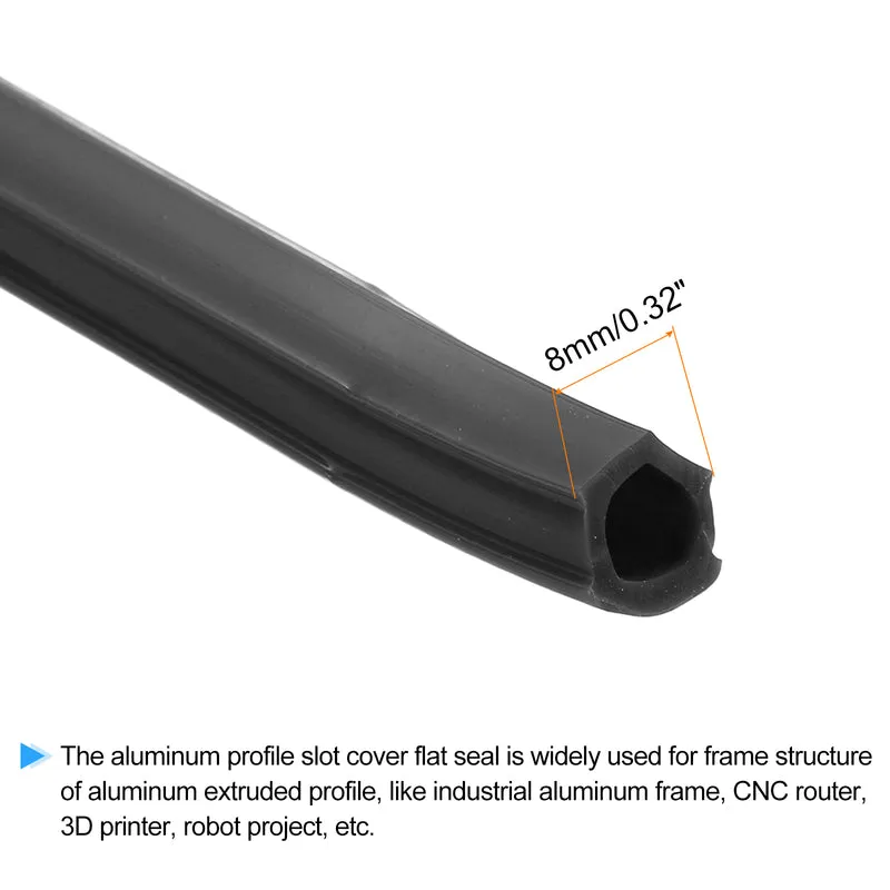 Aluminum Profile Slot Cover Flat Seal Black 10M 8mm 3030 4040 Series