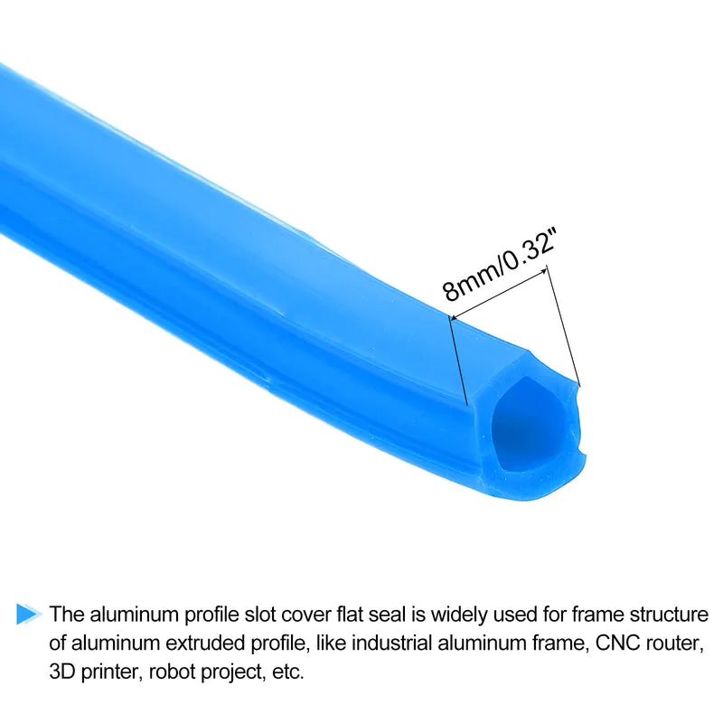 Aluminum Profile Slot Cover Flat Seal Blue 3Meter 8mm 3030 4040 Series