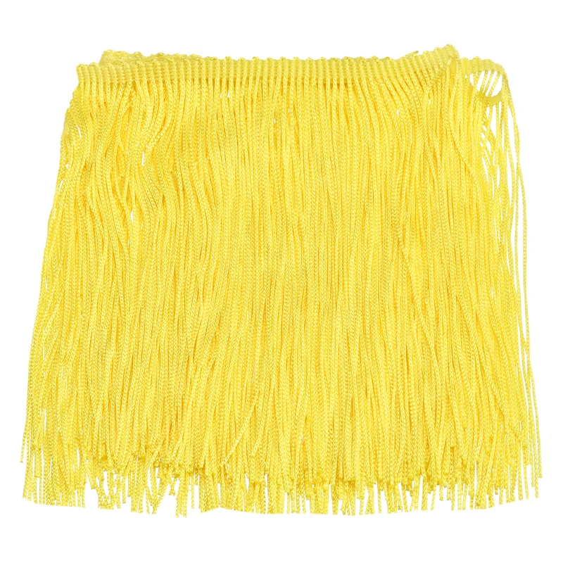 10 Yards 6 Inch Chainette Fringe Trim Tassel Sewing Trim for Clothes, Yellow