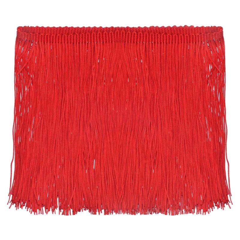 10 Yards 6 Inch Chainette Fringe Trim Tassel Sewing Trim for Clothes, Red