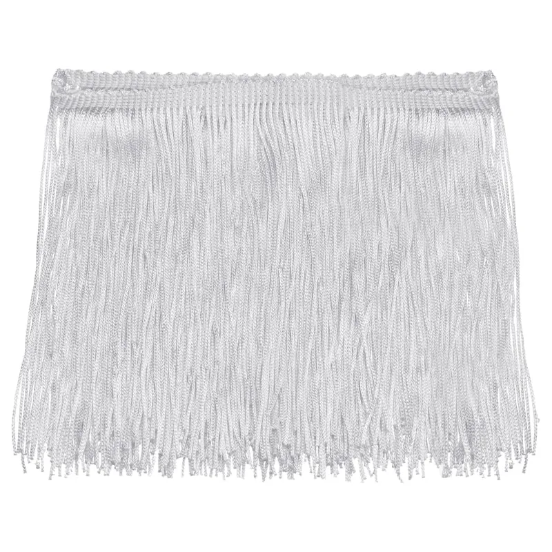 10 Yards 6 Inch Chainette Fringe Trim Tassel Sewing Trim for Clothes, Silver