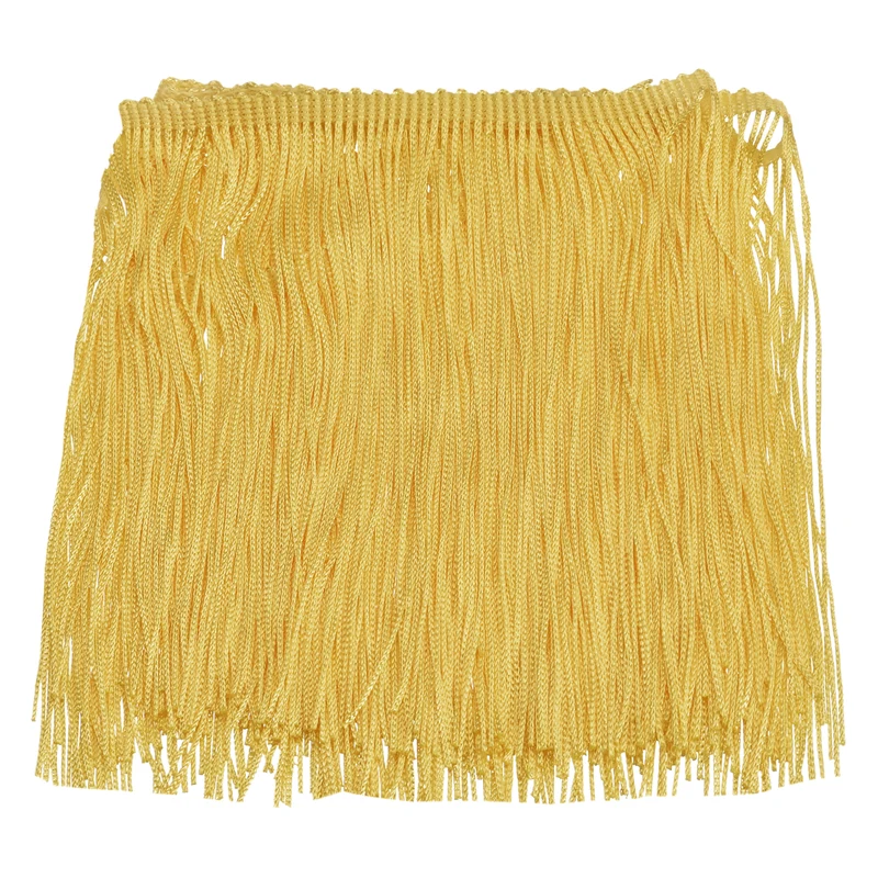 10 Yards 6 Inch Chainette Fringe Trim Tassel Sewing Trim for Clothes, Gold
