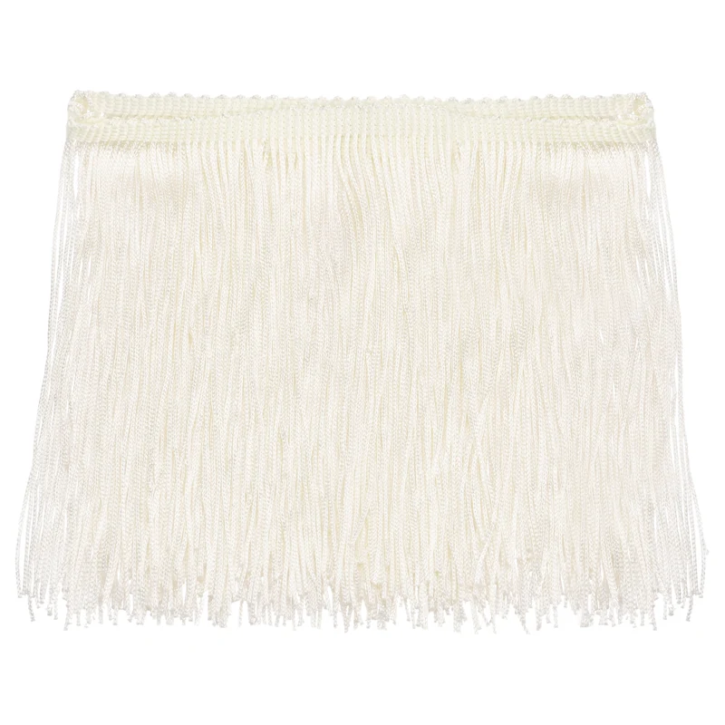 10 Yards 6 Inch Chainette Fringe Trim Tassel Sewing Trim for Clothes, Beige