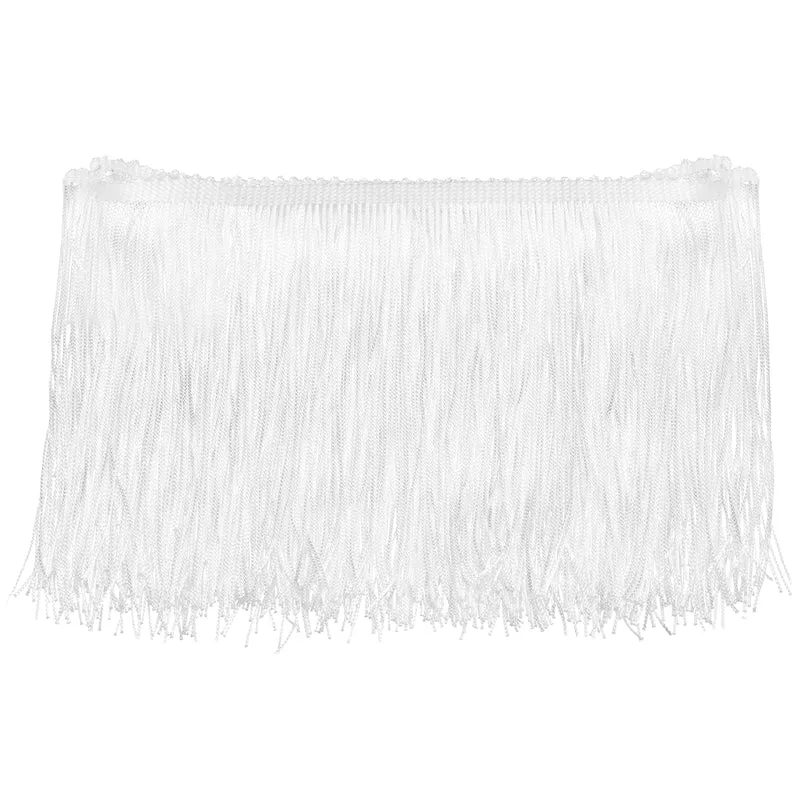 10 Yards 6 Inch Chainette Fringe Trim Tassel Sewing Trim for Clothes, White