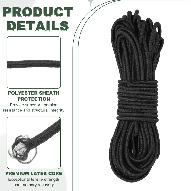 1/8 Inch Elastic Bungee Shock Cords 49 Feet Stretch String Rope,