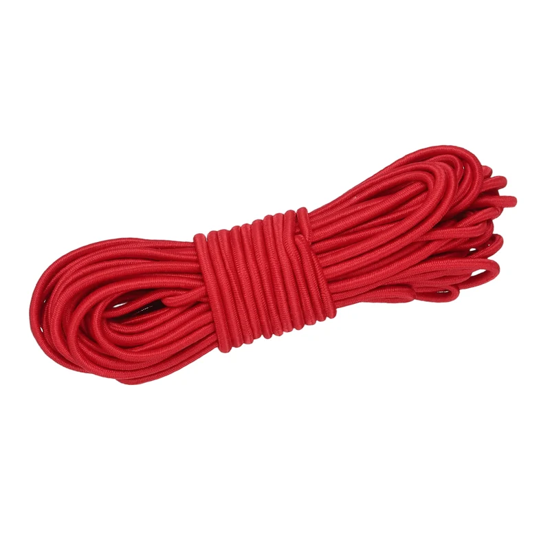 1/8 Inch Elastic Bungee Shock Cords 49 Feet Stretch String Rope, Red