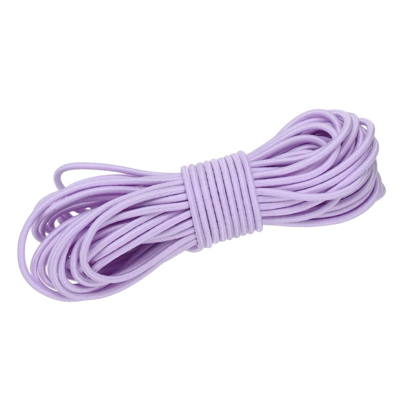 1/8 Inch Elastic Bungee Shock Cords 49 Feet Stretch String Rope, Pink Purple