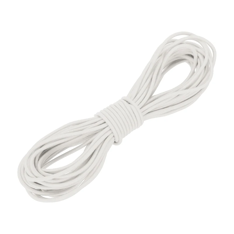 1/8" x 33' Elastic Bungee Cord, Bungee Shock Cord, White