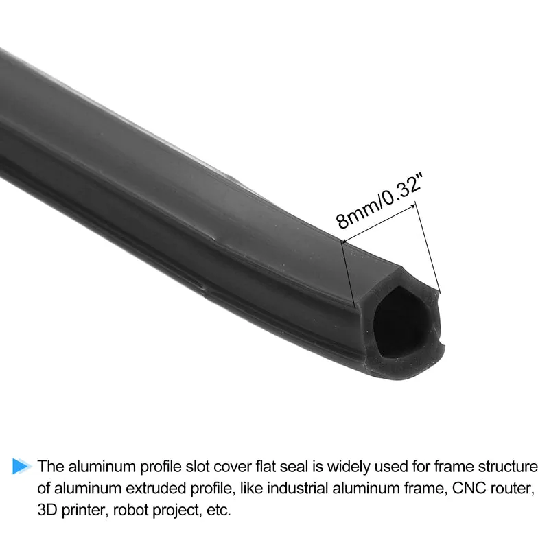 Aluminum Profile Slot Cover Flat Seal Black 3Meter 8mm 3030 4040 Series